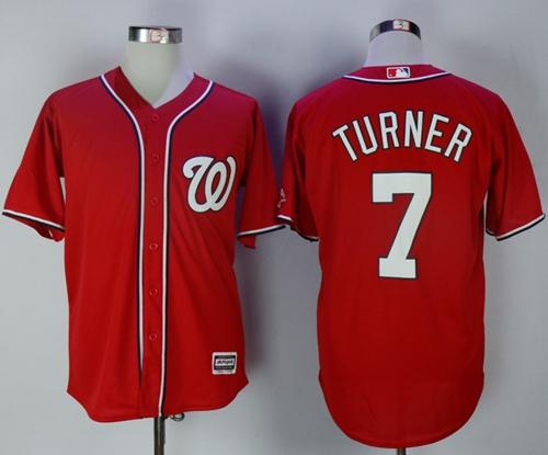 Nationals #7 Trea Turner Red New Cool Base Stitched MLB Jersey